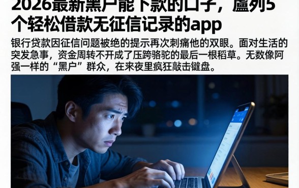 2026最新黑户能下款的口子，胪列5个轻松借款无征信记录的app