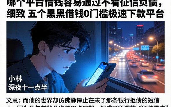 哪个平台借钱容易通过不看征信负债，细致阐述五个黑户借钱0门槛极速下款平台