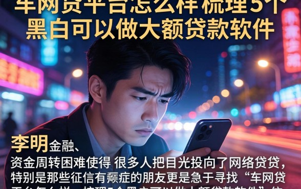 车网贷平台怎么样，梳理5个黑户可以做大额贷款软件