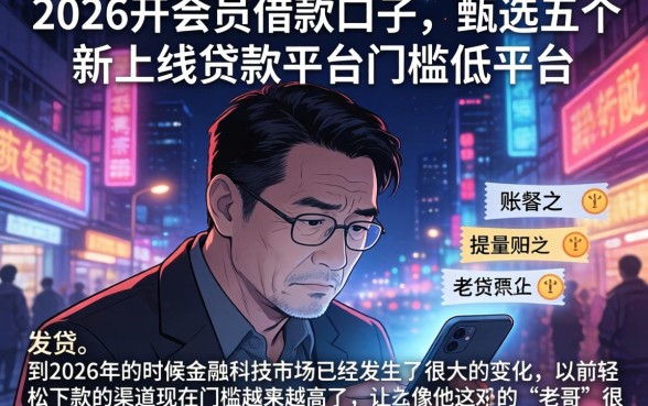 2026开会员借款口子，甄选五个新上线贷款平台门槛低平台