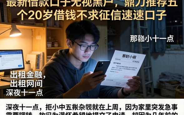 最新借款口子无视黑户，鼎力推荐五个20岁借钱不求征信速借口子