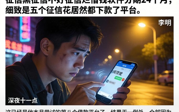 征信黑征信不好征信烂借钱软件分期24个月，细致阐述五个征信花居然都下款了的平台