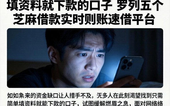 填资料就下款的口子，罗列五个芝麻借款实时到账速借平台