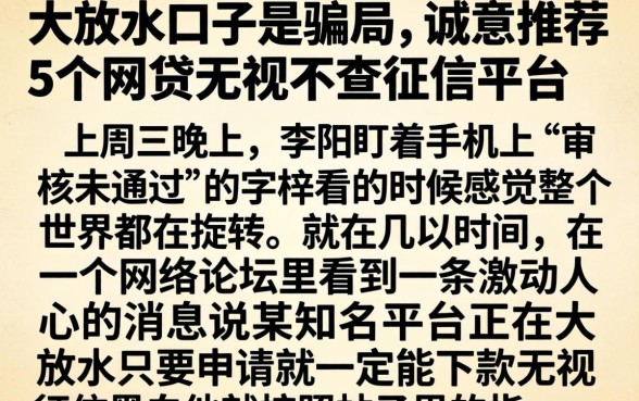 大放水口子是骗局，诚意推荐5个网贷无视不查征信平台
