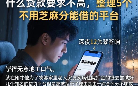 什么贷款要求不高,整理5个不用芝麻分能借的平台