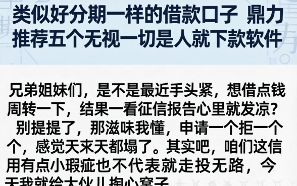 类似好分期一样的借款口子，鼎力推荐五个无视一切是人就下款软件