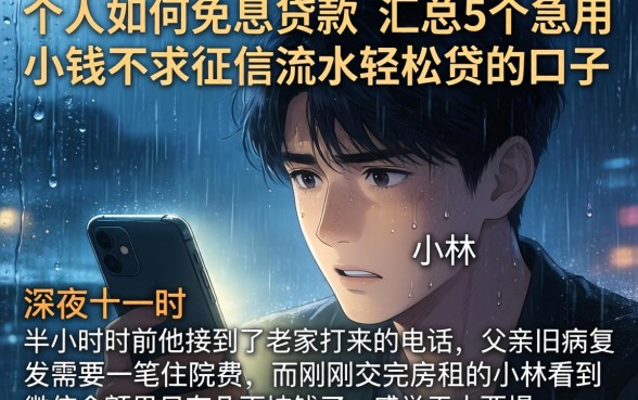 个人如何免息贷款，汇总5个急用小钱不求征信流水轻松贷的口子