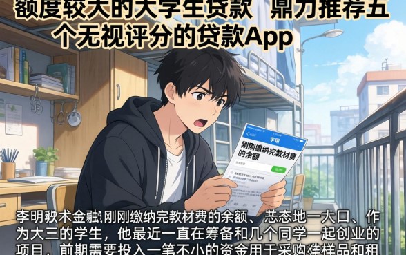 额度较大的大学生贷款，鼎力推荐五个无视评分的贷款app