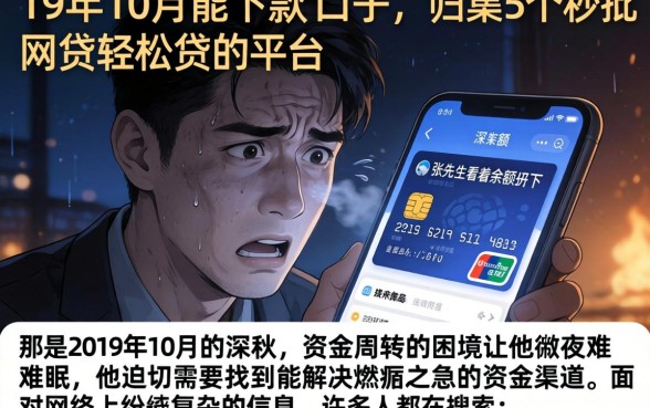 19年10月能下款的口子,归集5个秒批网贷轻松贷的平台
