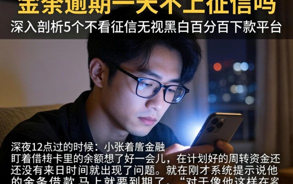 金条逾期一天不上征信吗，深入剖析5个不看征信无视黑白百分百下款平台