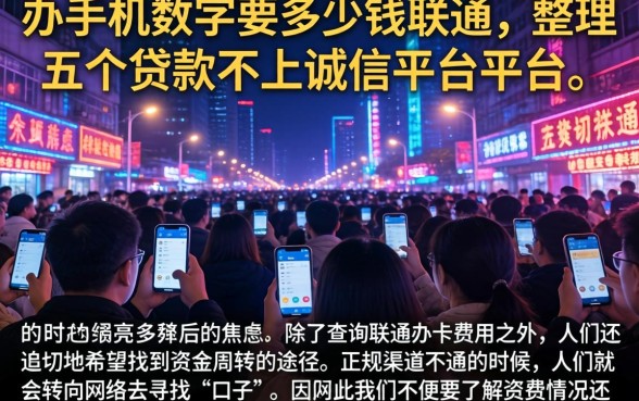 办手机数字要多少钱联通，整理五个贷款不上诚信平台的平台