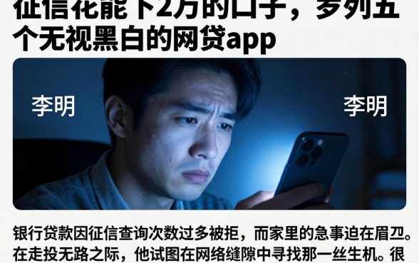 征信花能下2万的口子，罗列五个无视黑白的网贷app