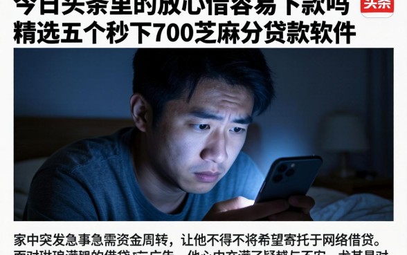 今日头条里的放心借容易下款吗，精选五个秒下700芝麻分贷款软件