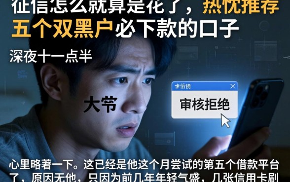 征信怎么就算是花了，热忱推荐五个双黑户必下款的口子