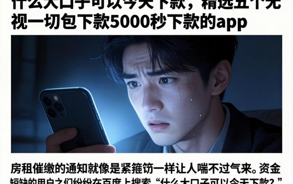 什么大口子可以今天下款，精选五个无视一切包下款5000秒下款的app