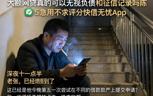 大额网贷真的可以无视负债和征信记录吗，陈列五个急用不求评分快借无忧的app