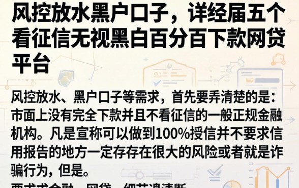 风控放水黑户口子，详尽说明五个不看征信无视黑白百分百下款网贷平台