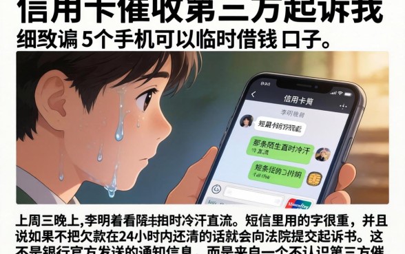 信用卡催收第三方起诉我，细致阐述5个手机可以临时借钱的口子