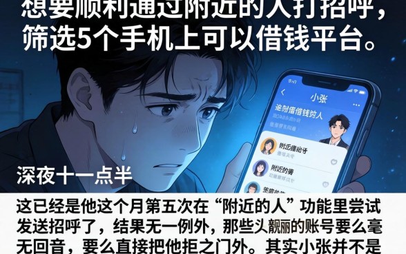 想要顺利通过附近的人打招呼，筛选5个手机上可以借钱的平台