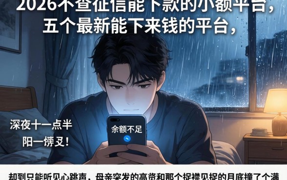 2026不查征信能下款的小额平台，概括五个最新能下来钱的平台