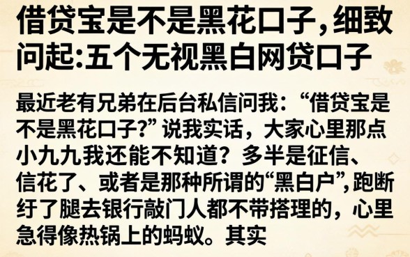 借贷宝是不是黑花口子，细致阐述五个无视黑白的网贷口子