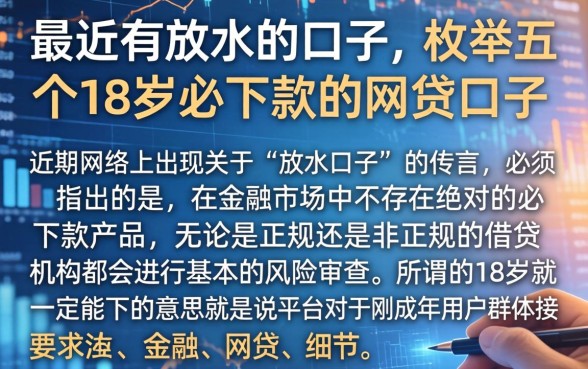最近有放水的口子，枚举五个18岁必下款的网贷口子
