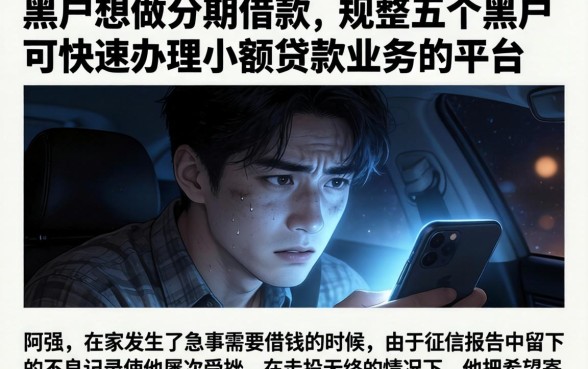 黑户想做分期借款，规整五个黑户可快速办理小额贷款业务的平台