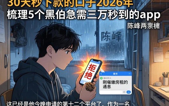 30天秒下款的口子2026年，梳理5个黑户急需三万秒到的的app