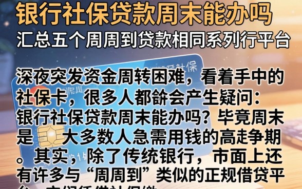 银行社保贷款周末能办吗，汇总五个周周到贷款相同系列的平台