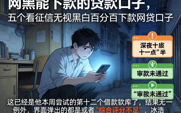 网黑能下款的贷款口子，概括五个不看征信无视黑白百分百下款网贷口子