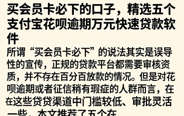 买会员卡必下的口子，精选五个支付宝花呗逾期万元快速贷款软件
