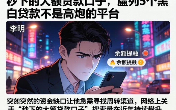 秒下的大额贷款口子，胪列5个黑白贷款不是高炮的平台