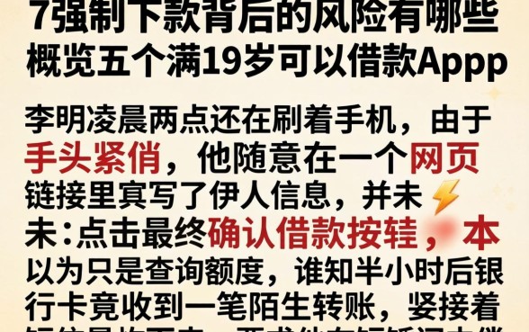 7强制下款背后的风险有哪些，概览五个满19岁可以借款的app