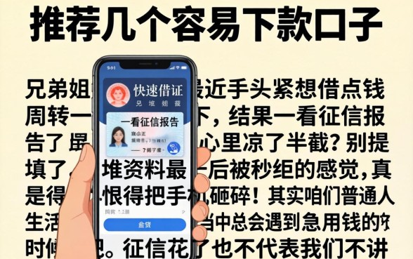 推荐几个容易下款的口子,细致阐述五个手机和身份证快速借钱平台