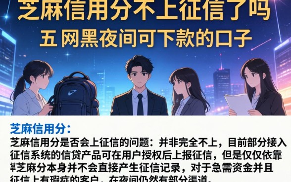 芝麻信用分不上征信了吗，陈列五个网黑夜间可下款的口子
