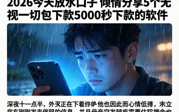 2026今天放水的口子，倾情分享5个无视一切包下款5000秒下款的软件