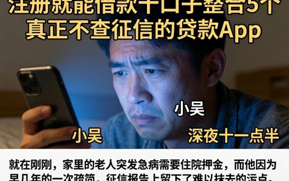 注册就能借款的口子，整合5个真正不查征信的贷款app