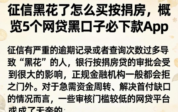 征信黑花了怎么买按揭房，概览5个网贷黑口子必下款app