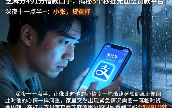 芝麻分491分借款口子，揭秘5个秒批无面签贷款平台