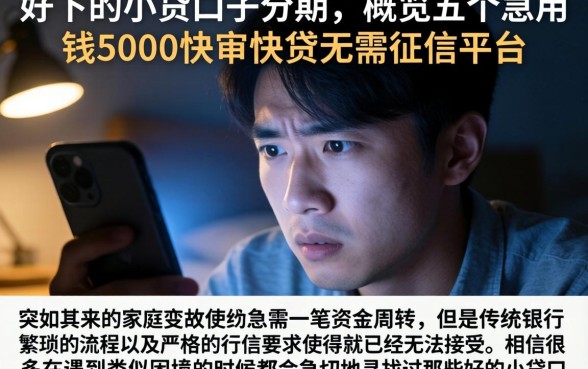 好下的小贷口子分期，概览五个急用钱5000快审快贷无需征信平台
