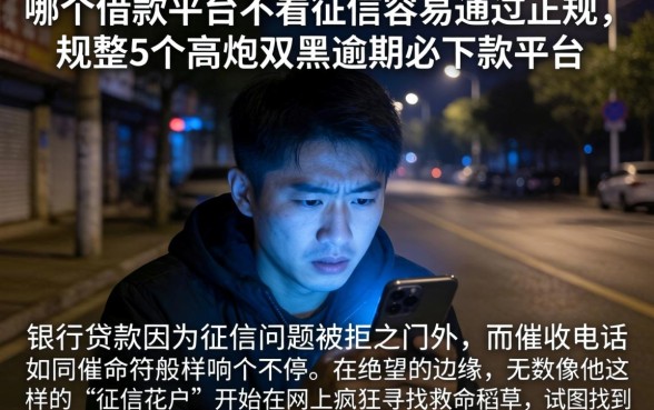 哪个借款平台不看征信容易通过正规，规整5个高炮双黑逾期必下款平台