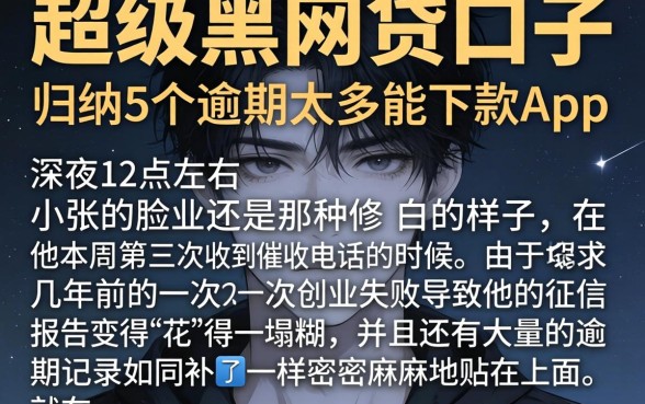 超级黑的网贷口子，归纳5个逾期太多能下款app