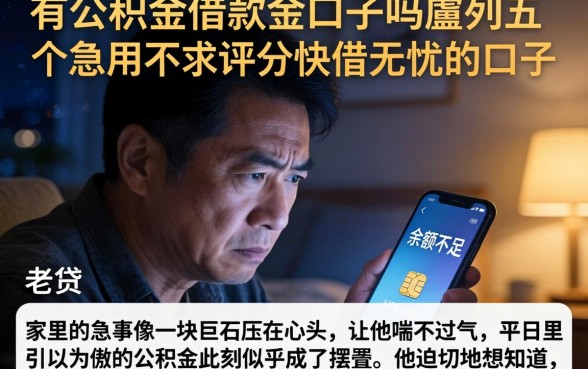 有公积金借款的口子吗，胪列五个急用不求评分快借无忧的口子