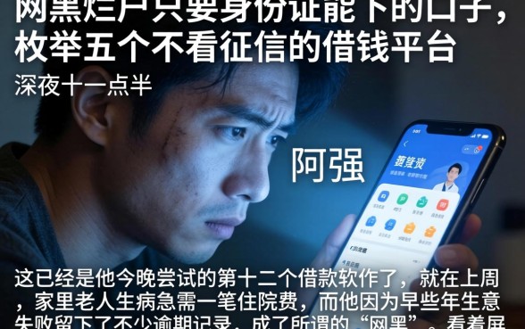 网黑烂户只要身份证能下的口子，枚举五个不看征信的借钱平台