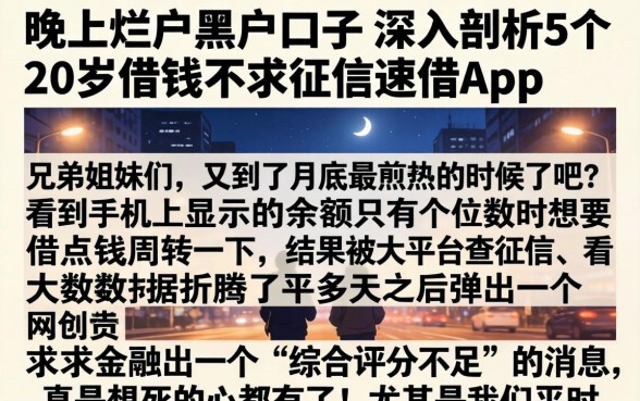 晚上烂户黑户口子，深入剖析5个20岁借钱不求征信速借app