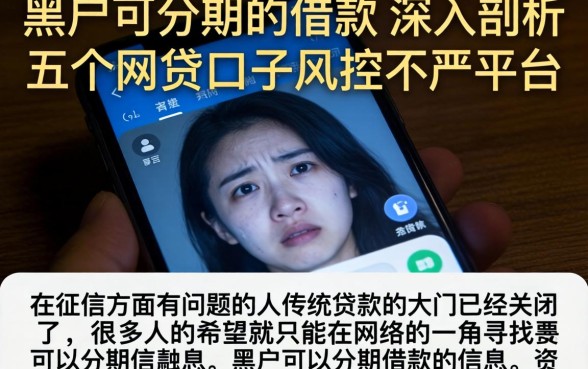 黑户可分期的借款，深入剖析五个网贷口子风控不严的平台