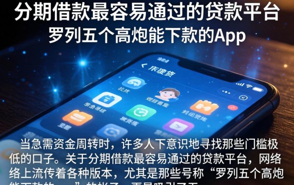 分期借款最容易通过的贷款平台，罗列五个高炮能下款的app