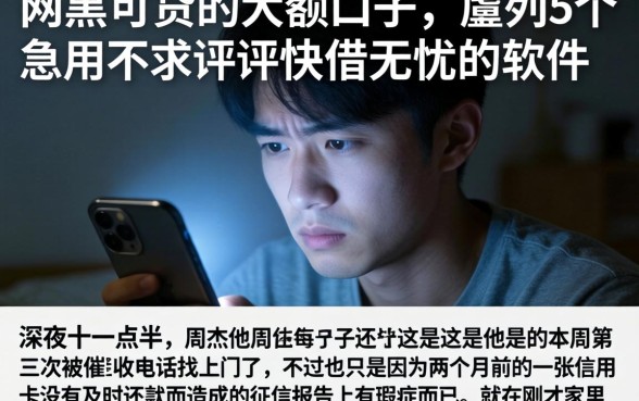 网黑可贷的大额口子，胪列5个急用不求评分快借无忧的软件