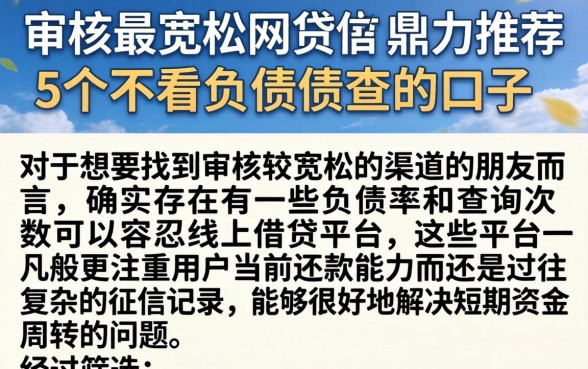 审核最宽松的网贷,鼎力推荐5个不看负债查询的口子