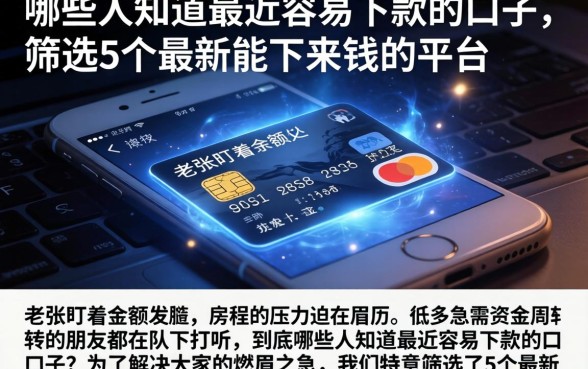 哪些人知道最近容易下款的口子，筛选5个最新能下来钱的平台